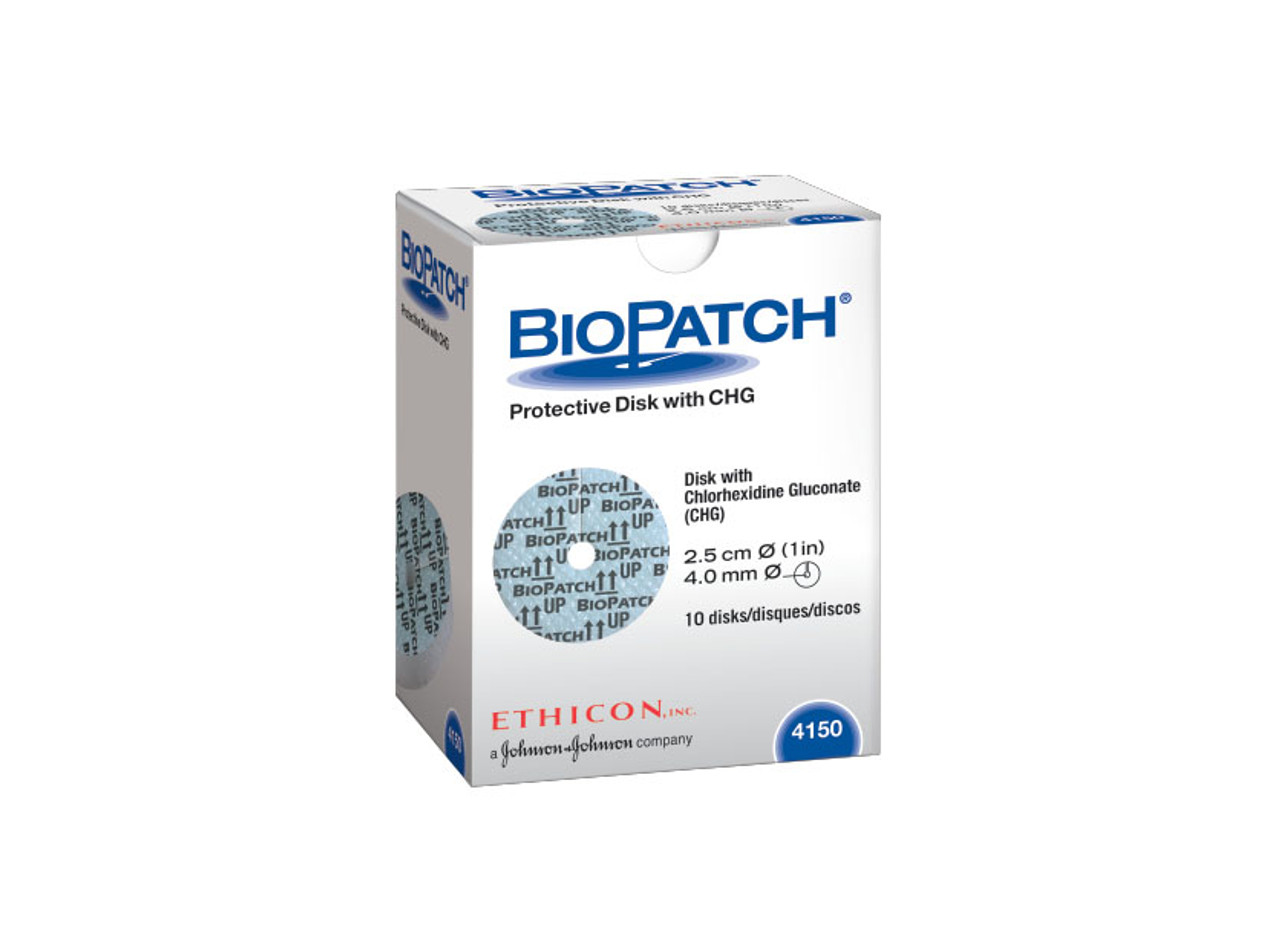 Ethicon 4150 - BIOPATCH® Protective Disk with CHG (1.0in) 4.0mm Central Hole