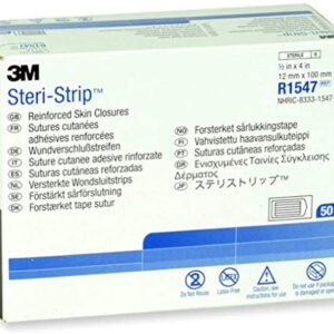 3M Steri-Strip R1547 – Reinforced Adhesive Skin Closures, 1/2″ x 4″ – Box of 50 | Best Quality